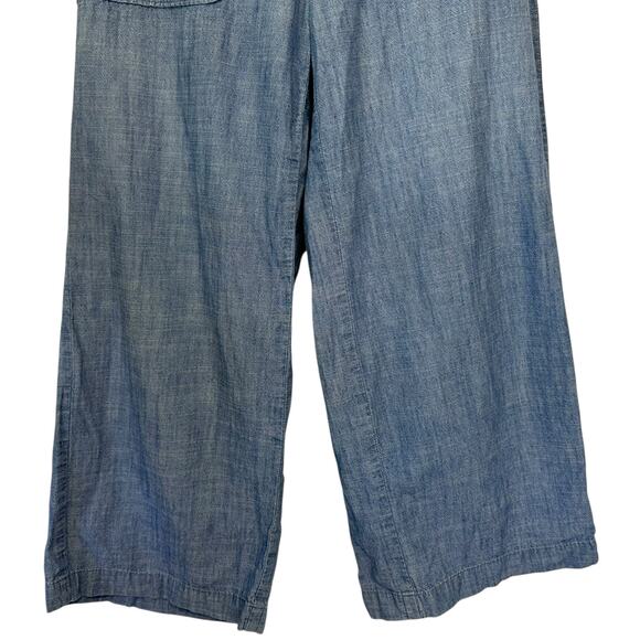 J. Crew Chambray Tie-Waist Pant Blue Classic Wash L0874 Size 4 - Picture 6 of 12